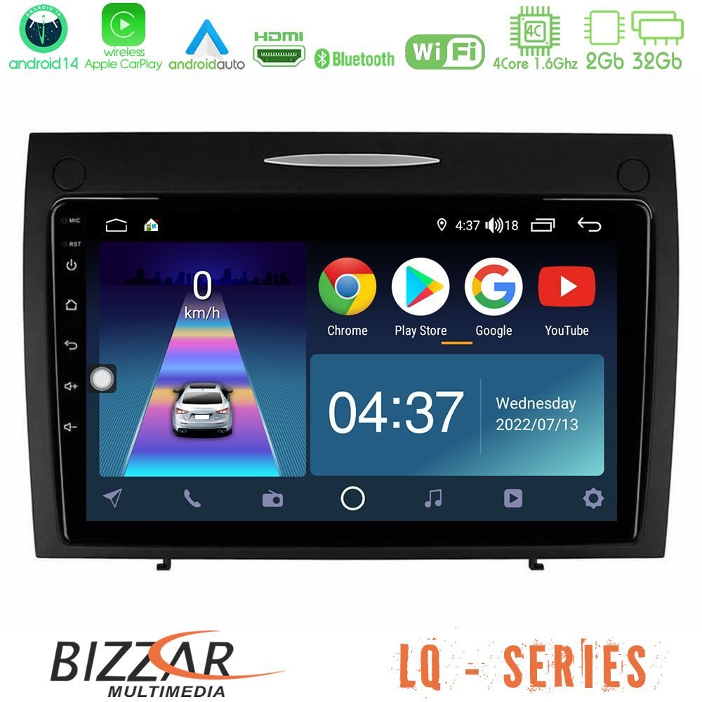 Bizzar LQ Series 4Core Android14 2+32GB Mercedes SLK Class Navigation Multimedia Tablet 9" Με Carplay & Android Auto