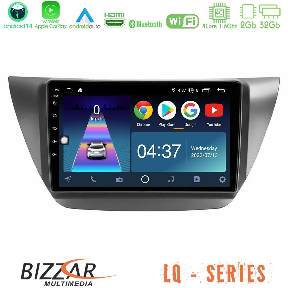 Bizzar LQ Series 4Core Android14 2+32GB Mitsubishi Lancer 2004 – 2008 Navigation Multimedia Tablet 9" Με Carplay & Android Auto