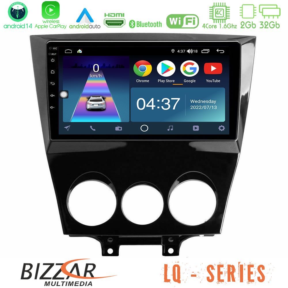 Bizzar LQ Series 4Core Android14 2+32GB Mazda RX8 2008-2012 Navigation Multimedia Tablet 9" Με Carplay & Android Auto