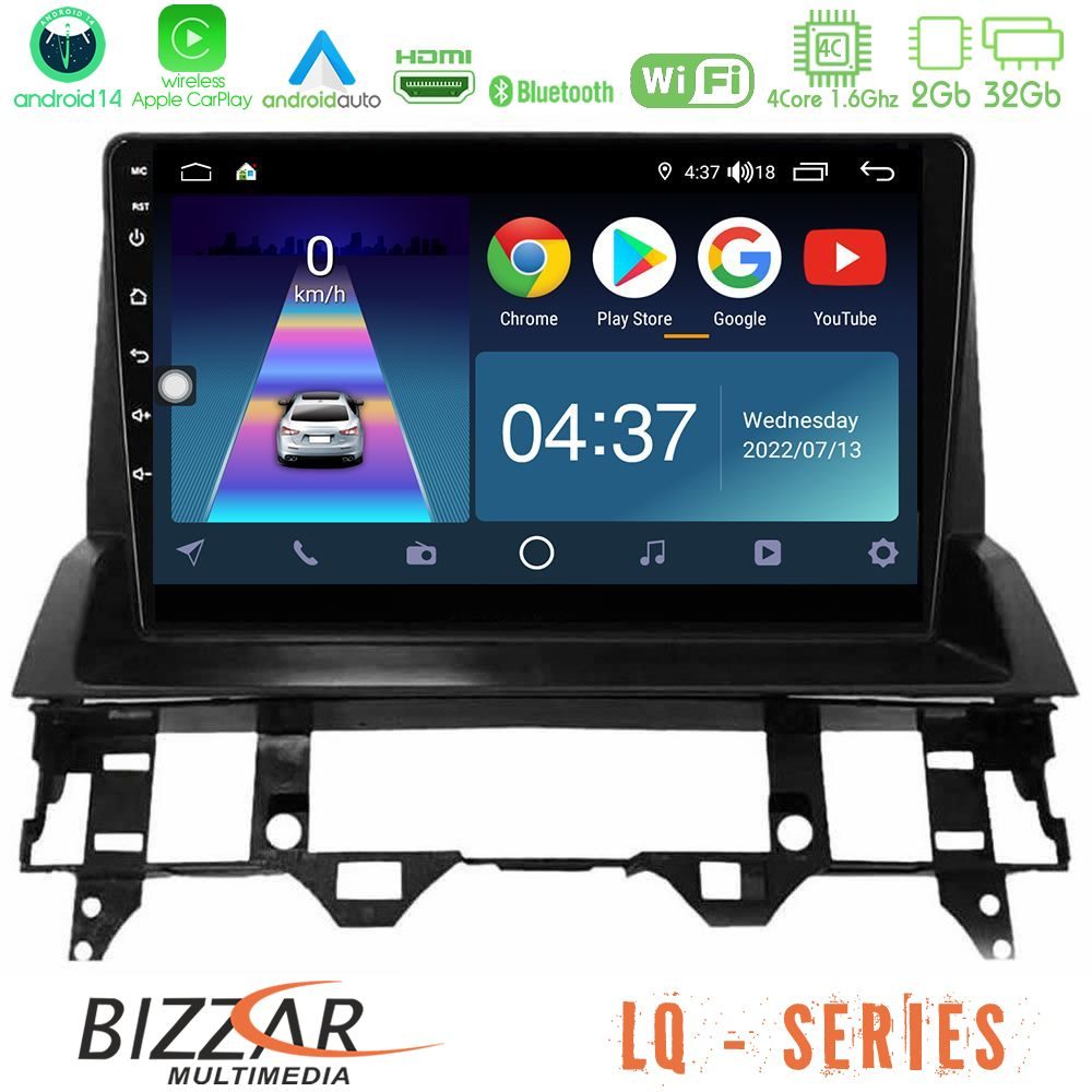 Bizzar LQ Series 4Core Android14 2+32GB Mazda6 2002-2006 Navigation Multimedia Tablet 9" Με Carplay & Android Auto