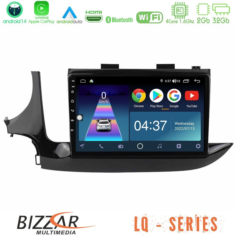 Bizzar LQ Series 4Core Android14 2+32GB Opel Mokka 2016-2020 Navigation Multimedia Tablet 9" Με Carplay & Android Auto