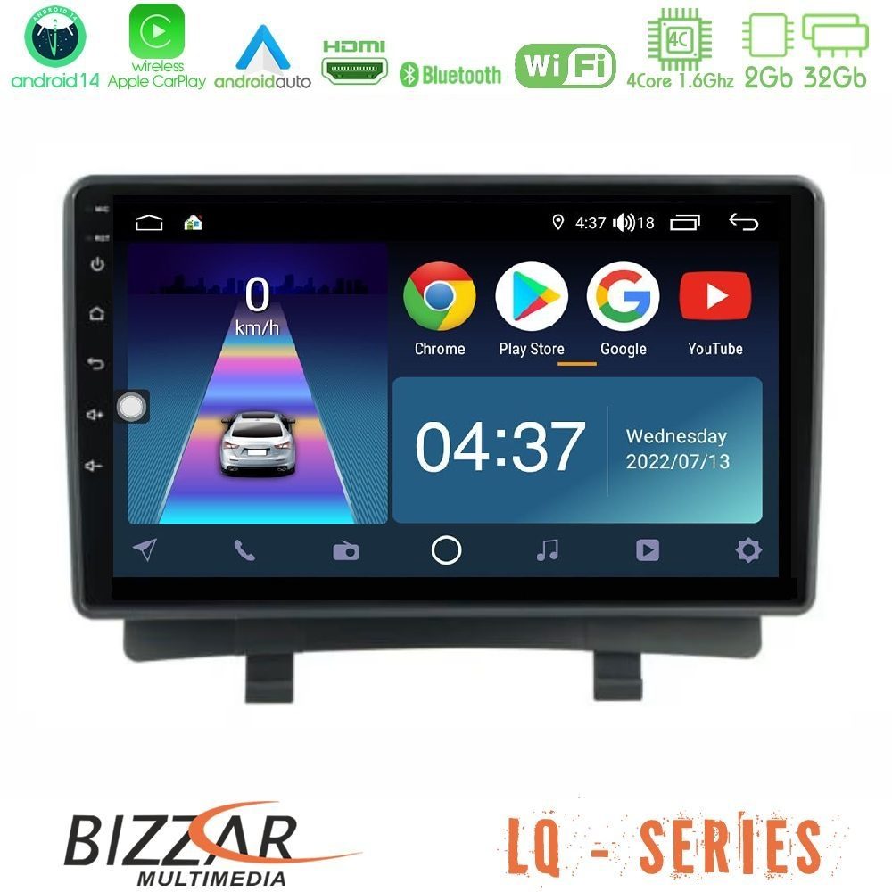Bizzar LQ Series 4Core Android14 2+32GB Opel Zafira Navigation Multimedia Tablet 9" Με Carplay & Android Auto