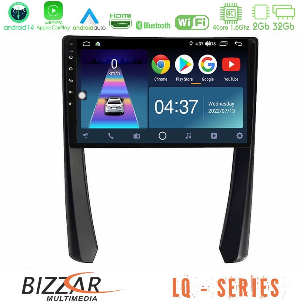 Bizzar LQ Series 4Core Android14 2+32GB Porsche 911/Cayman/Boxster Navigation Multimedia Tablet 9" Με Carplay & Android Auto
