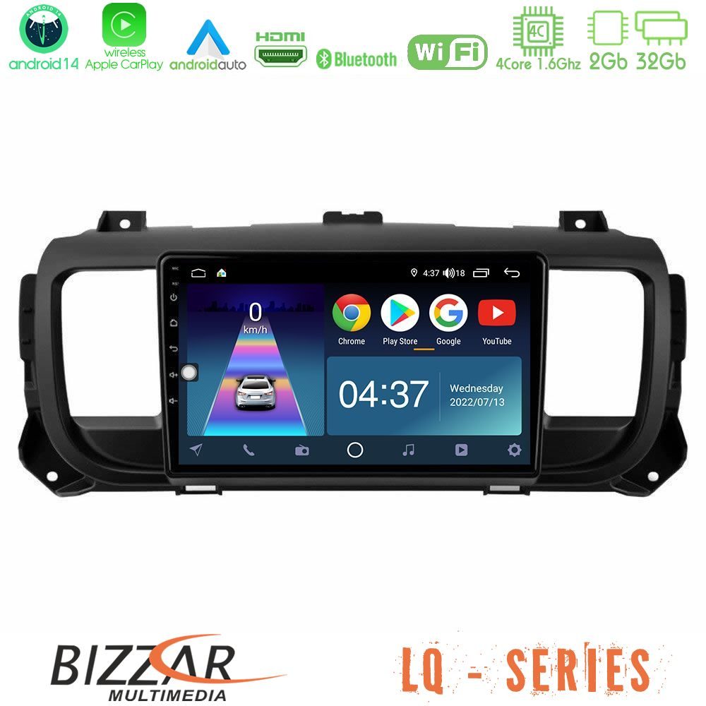 Bizzar LQ Series 4Core Android14 2+32GB Citroen/Peugeot/Opel/Toyota Navigation Multimedia Tablet 9" Με Carplay & Android Auto