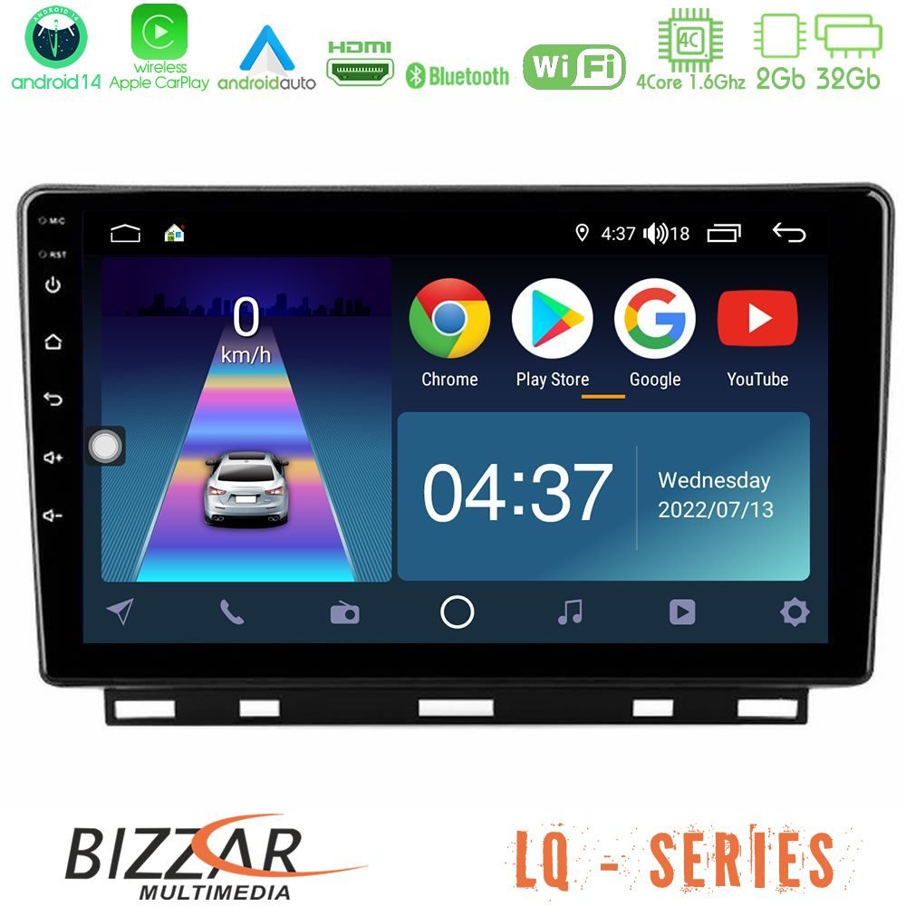 Bizzar LQ Series 4Core Android14 2+32GB Renault Clio 5 2020-2025 Navigation Multimedia Tablet 9" Με Carplay & Android Auto