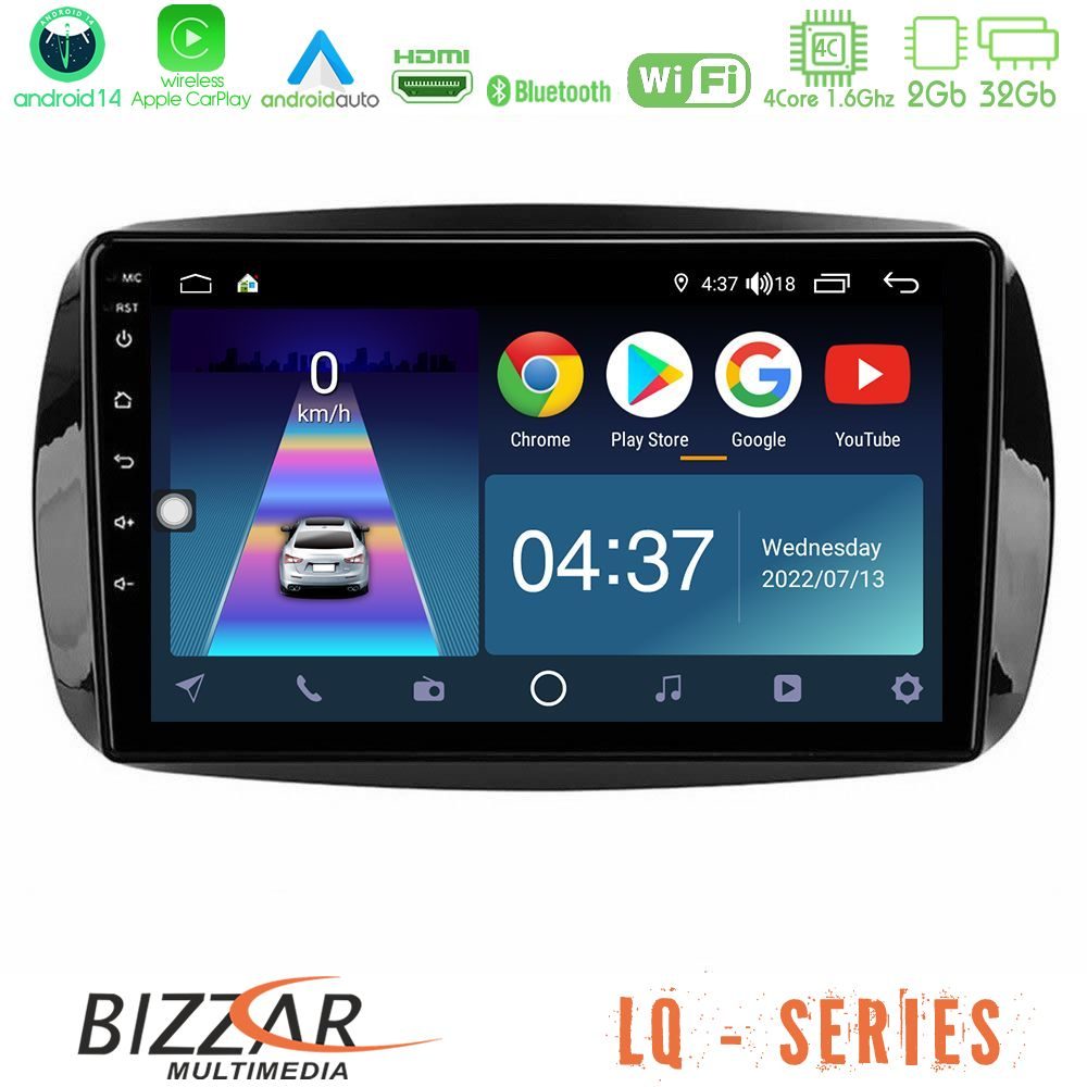 Bizzar LQ Series 4Core Android14 2+32GB Smart 453 Navigation Multimedia Tablet 9" Με Carplay & Android Auto