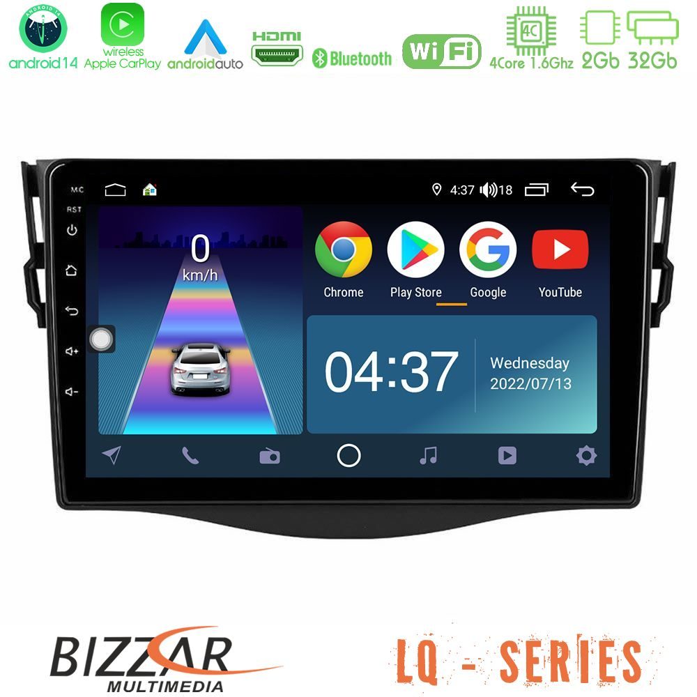 Bizzar LQ Series 4Core Android14 2+32GB Toyota RAV4 Navigation Multimedia Tablet 9" Με Carplay & Android Auto