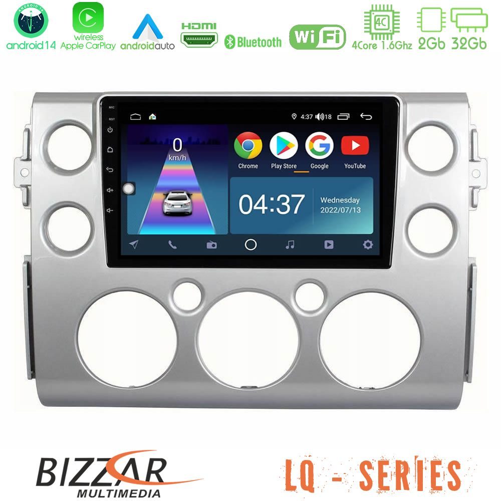 Bizzar LQ Series 4Core Android14 2+32GB Toyota FJ 2007-2014 Navigation Multimedia Tablet 9" Με Carplay & Android Auto