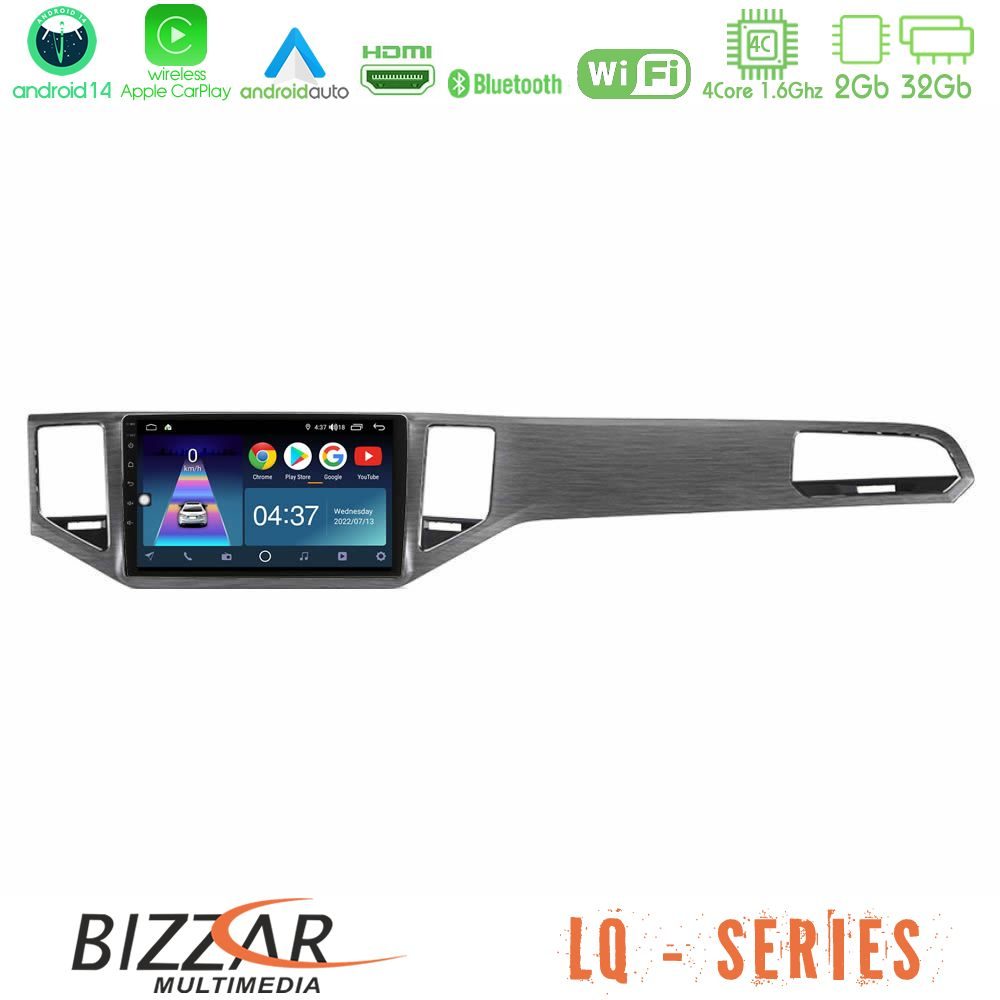 Bizzar LQ Series 4Core Android14 2+32GB    VW Sportsvan 2014-2020 Navigation Multimedia Tablet 9"  (Silver/Grey Color) Με Carplay & Android Auto