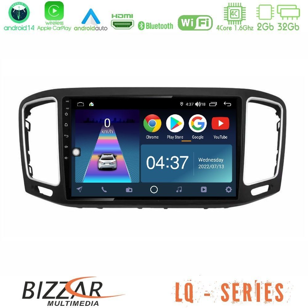 Bizzar LQ Series 4Core Android14 2+32GB VW Sharan 2010-2015 Navigation Multimedia Tablet 9" Με Carplay & Android Auto