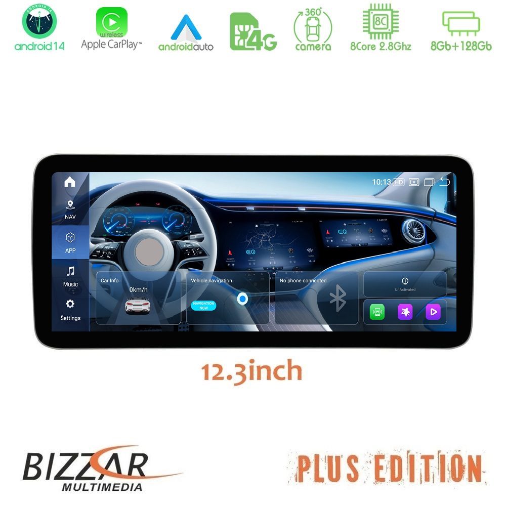 Bizzar Slim Plus Edition Mercedes CLS (W218) NTG5 Android14 (8+128GB) Navigation Multimedia 12.3" Anti-reflection