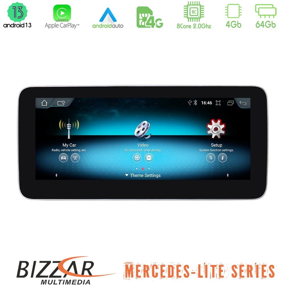 Bizzar Lite Series Mercedes C/GLC (W205/W253) NTG5.0 Android13 8Core (4+64GB) Navigation Multimedia 10.25"