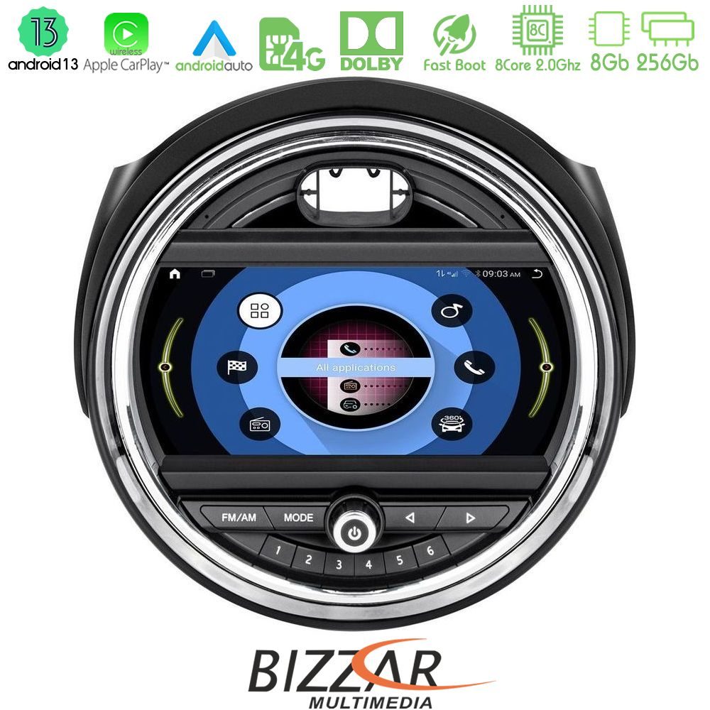 Bizzar OEM Mini Cooper F56 8core Android13 8+256GB Navigation Multimedia System 9"