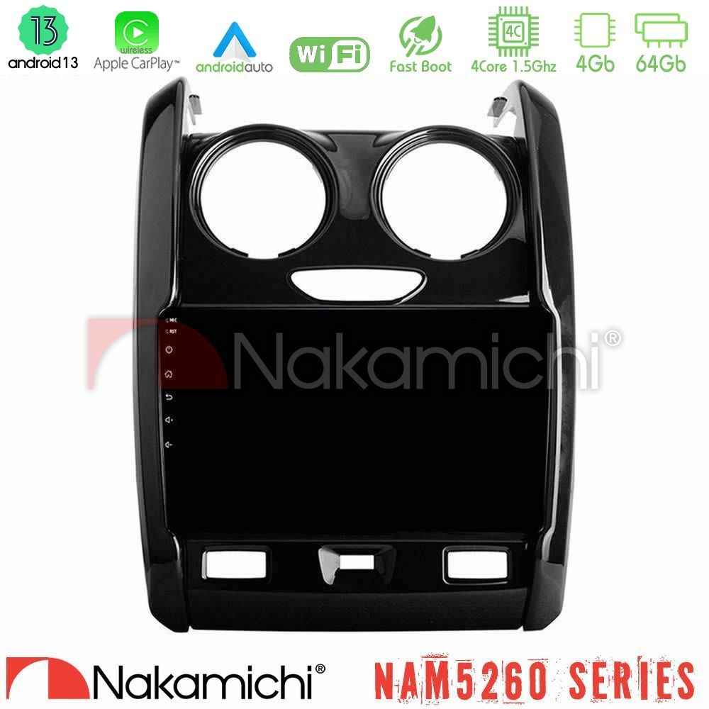 Nakamichi NAM5260 Series 4Core Android13 4+64GB Dacia Duster 2014-2018 Navigation Multimedia Tablet 9" Με Carplay & Android Auto