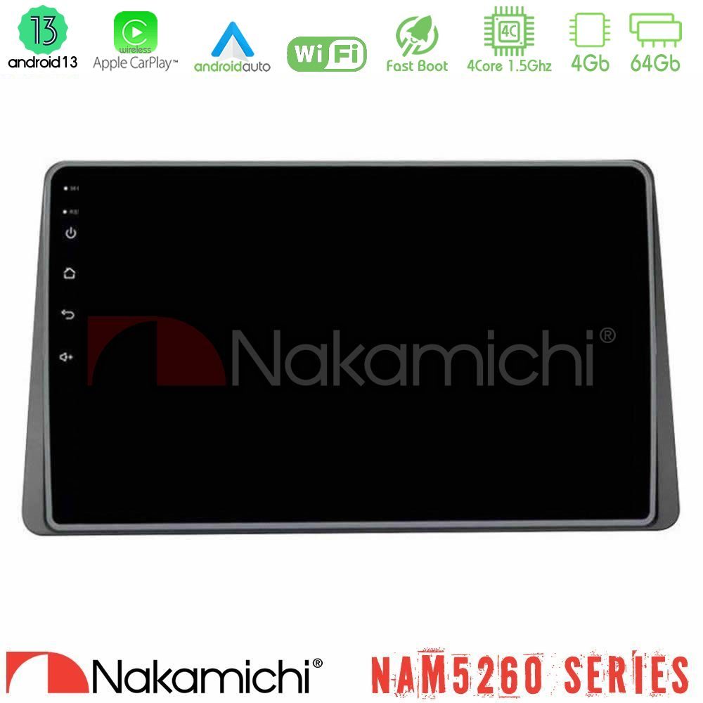 Nakamichi NAM5260 Series 4Core Android13 4+64GB Dacia Duster 2019-> Navigation Multimedia Tablet 10" Με Carplay & Android Auto