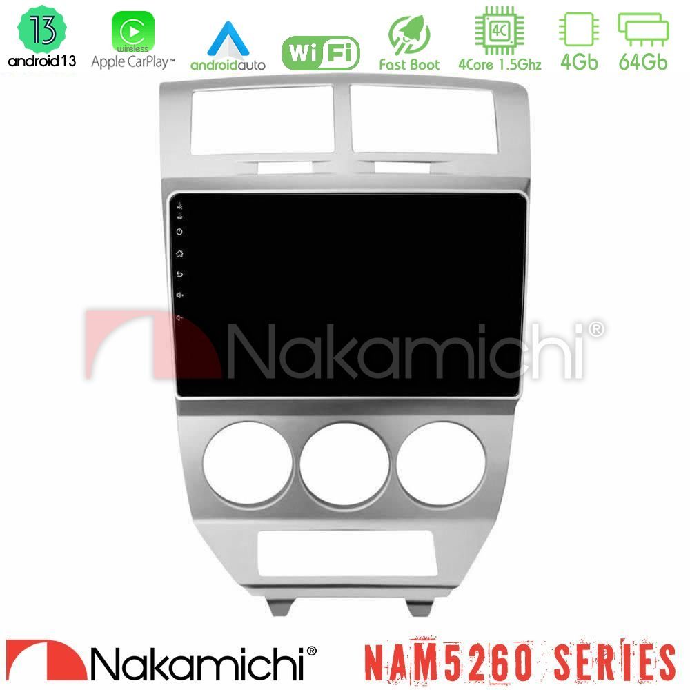 Nakamichi NAM5260 Series 4Core Android13 4+64GB Dodge Caliber 2006-2011 Navigation Multimedia Tablet 10" Με Carplay & Android Auto
