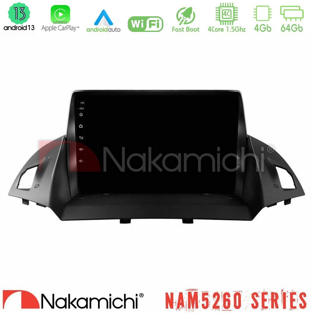 Nakamichi NAM5260 Series 4Core Android13 4+64GB Ford C-Max/Kuga Navigation Multimedia Tablet 9" Με Carplay & Android Auto