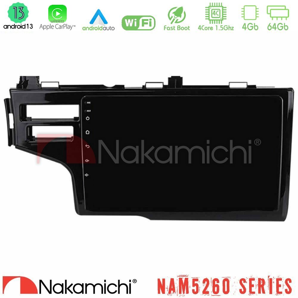 Nakamichi NAM5260 Series 4Core Android13 4+64GB Honda Jazz 2013-2020 Navigation Multimedia Tablet 9" Με Carplay & Android Auto