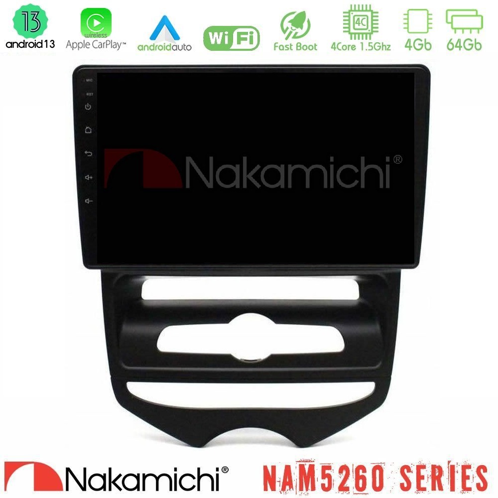 Nakamichi NAM5260 Series 4Core Android13 4+64GB Hyundai ix20 2010-2020 (MANUAL A/C) Navigation Multimedia Tablet 10" Με Carplay & Android Auto