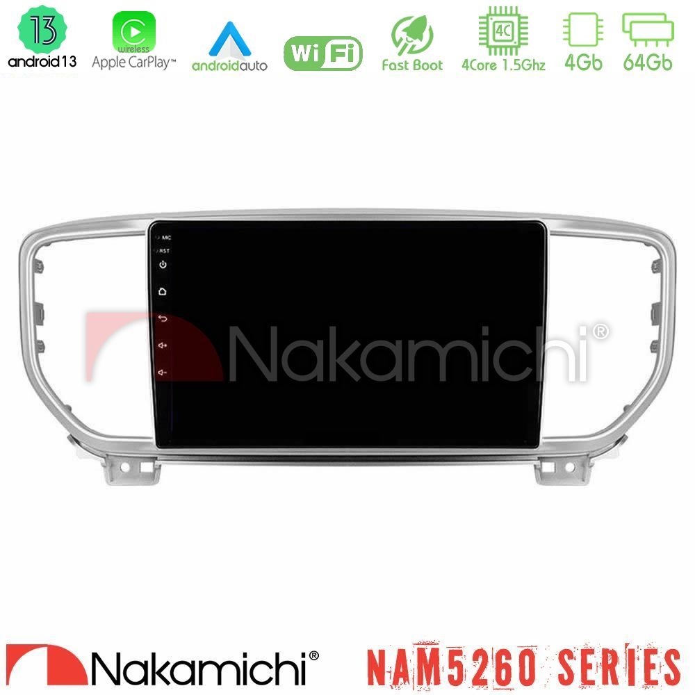 Nakamichi NAM5260 Series 4Core Android13 4+64GB Kia Sportage 2018-2021 Navigation Multimedia Tablet 9" Με Carplay & Android Auto