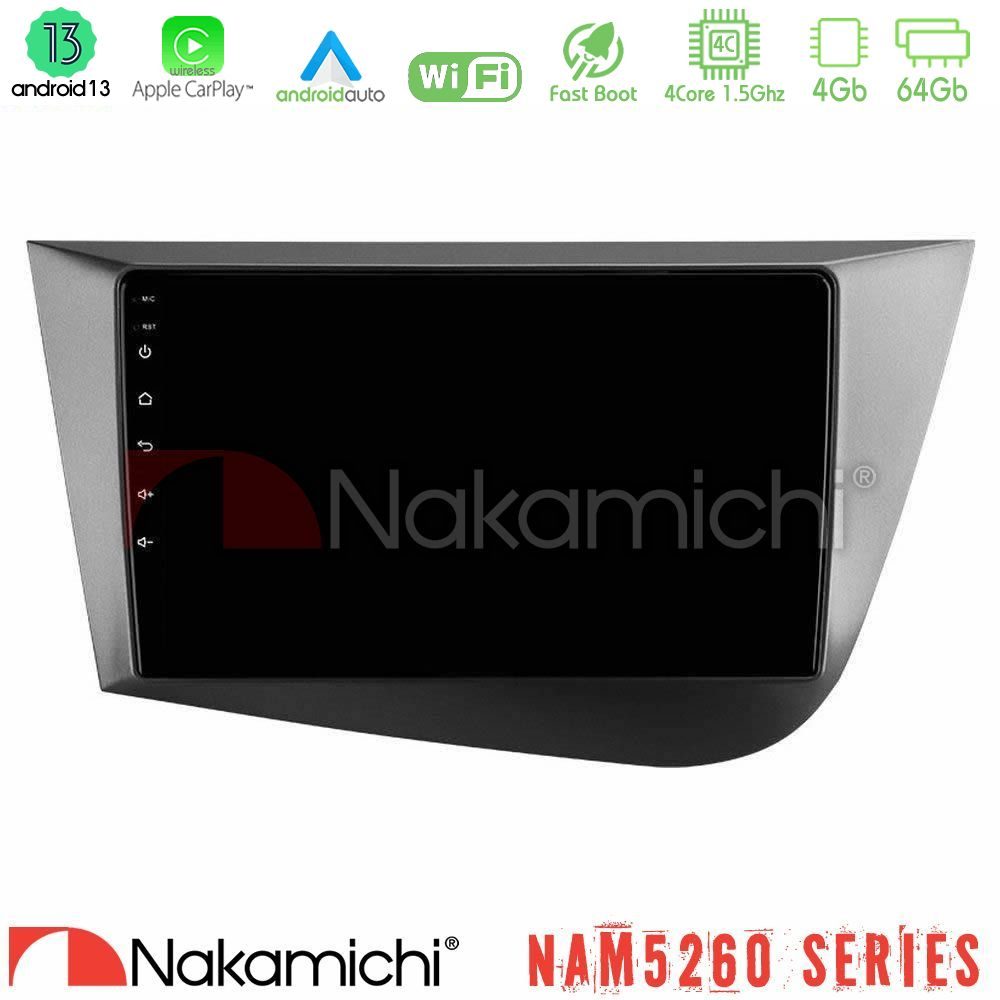Nakamichi NAM5260 Series 4Core Android13 4+64GB Seat Leon Navigation Multimedia Tablet 9" Με Carplay & Android Auto