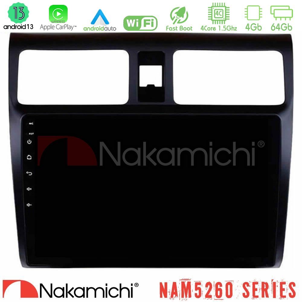 Nakamichi NAM5260 Series 4Core Android13 4+64GB Suzuki Swift 2005-2010 Navigation Multimedia Tablet 10" Με Carplay & Android Auto