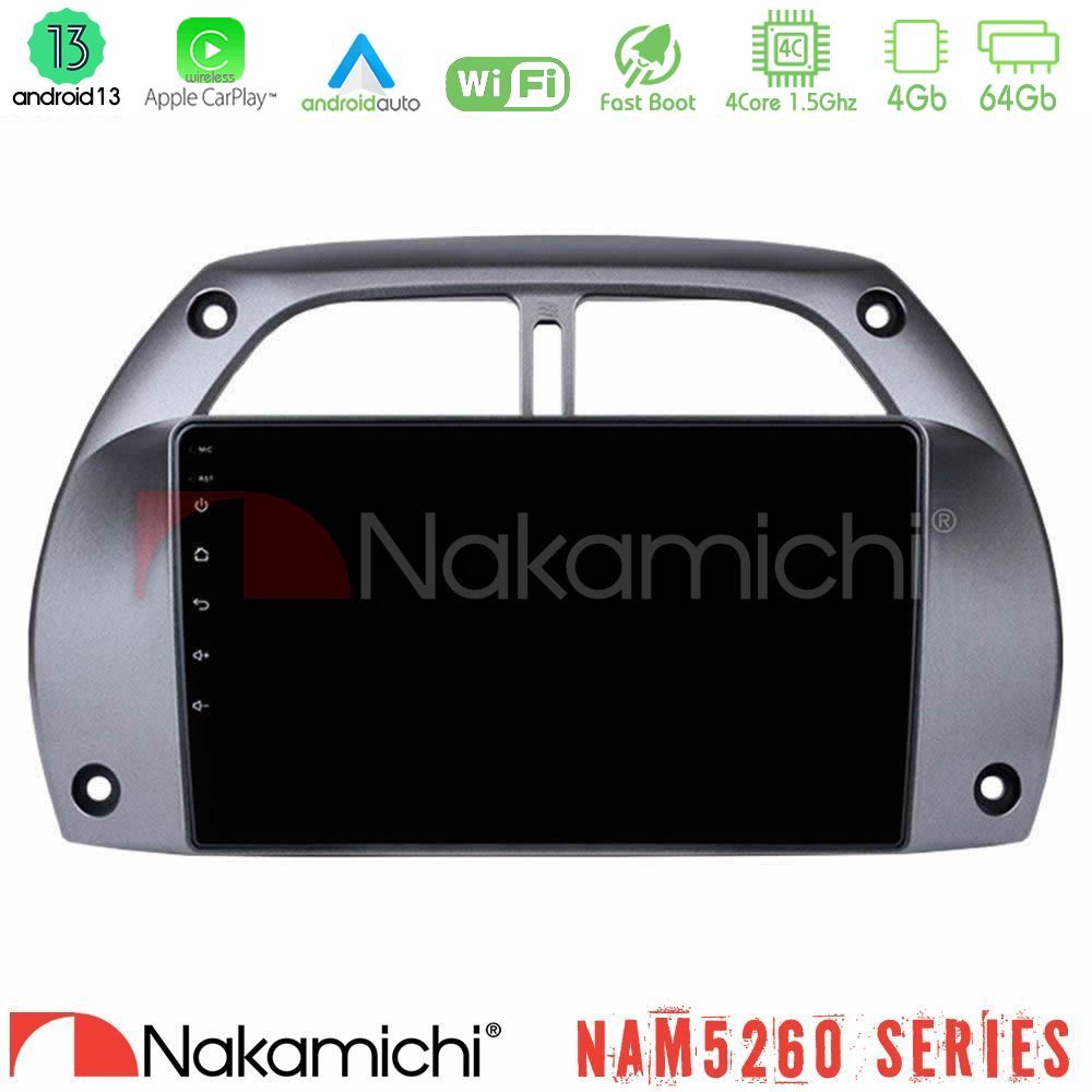Nakamichi NAM5260 Series 4Core Android13 4+64GB Toyota RAV4 2001 - 2006 Navigation Multimedia Tablet 9" Με Carplay & Android Auto