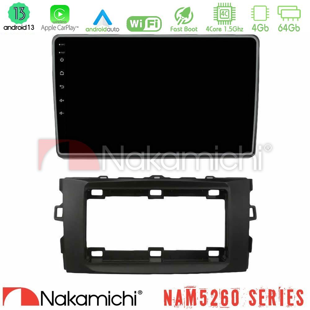 Nakamichi NAM5260 Series 4Core Android13 4+64GB Toyota Auris 2013-2016 Navigation Multimedia Tablet 10" Με Carplay & Android Auto