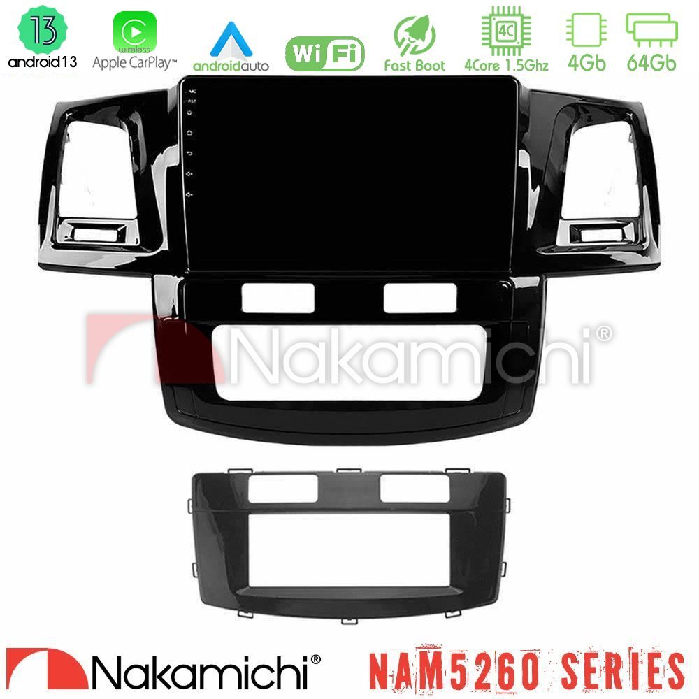 Nakamichi NAM5260 Series 4Core Android13 4+64GB Toyota Hilux 2007-2011 Navigation Multimedia Tablet 9" Με Carplay & Android Auto
