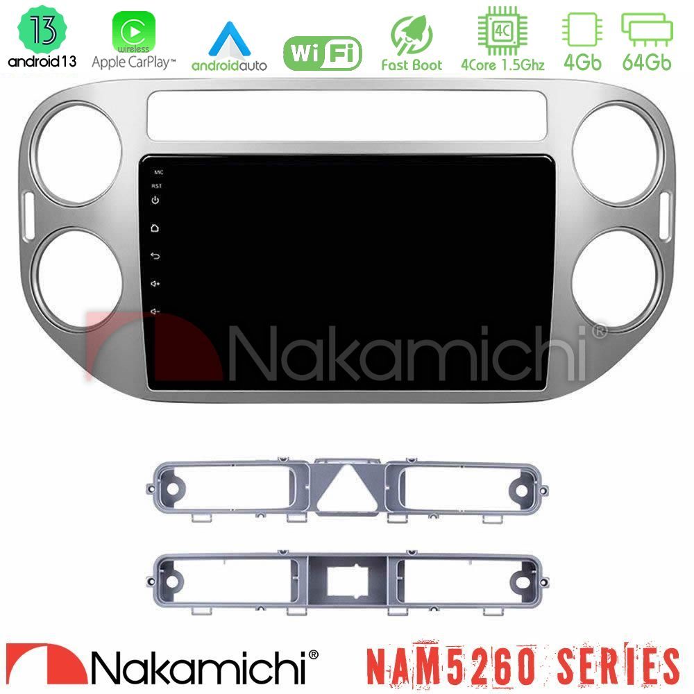 Nakamichi NAM5260 Series 4Core Android13 4+64GB VW Tiguan Navigation Multimedia Tablet 9" Με Carplay & Android Auto