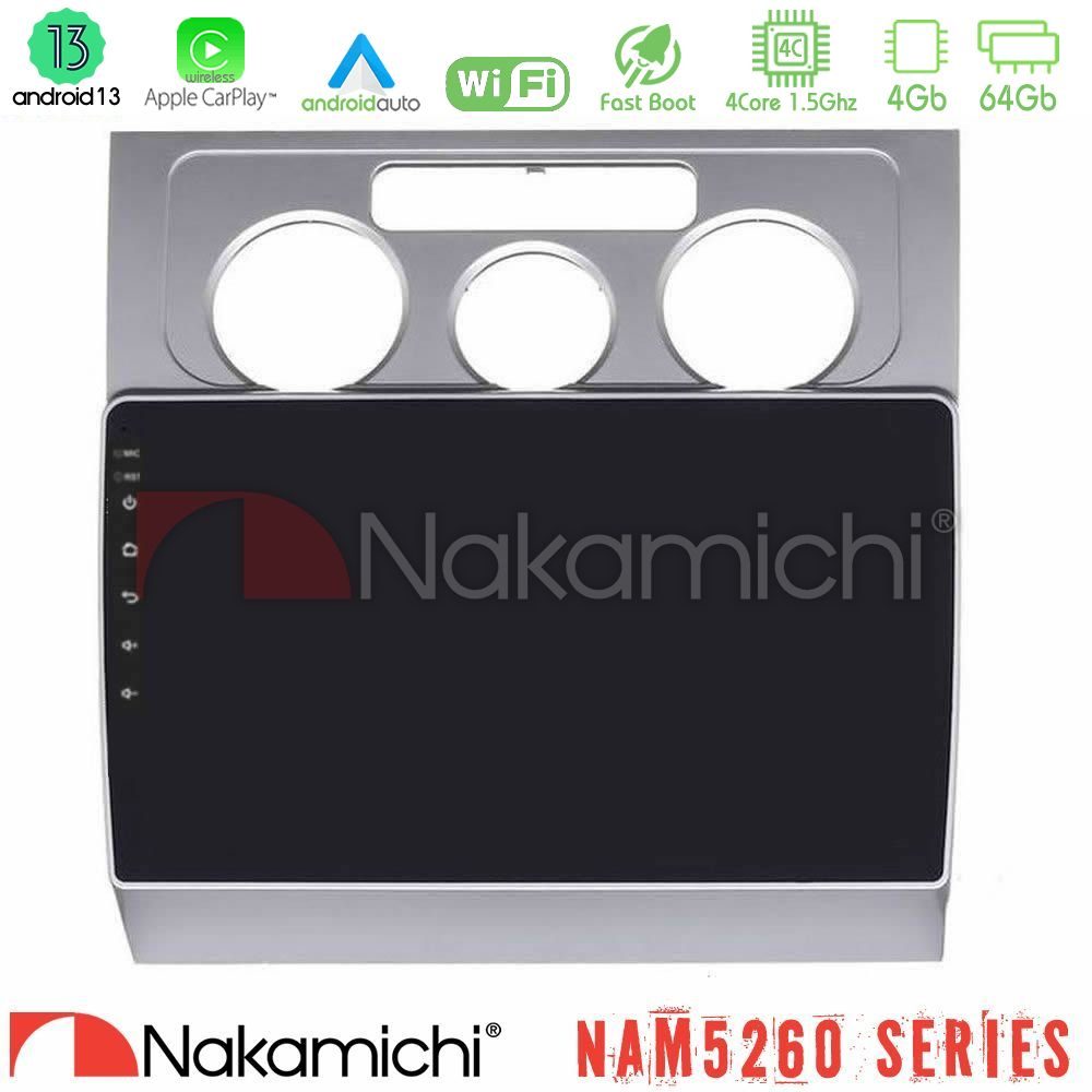 Nakamichi NAM5260 Series 4Core Android13 4+64GB VW Touran 2003-2011 Navigation Multimedia Tablet 10" Με Carplay & Android Auto