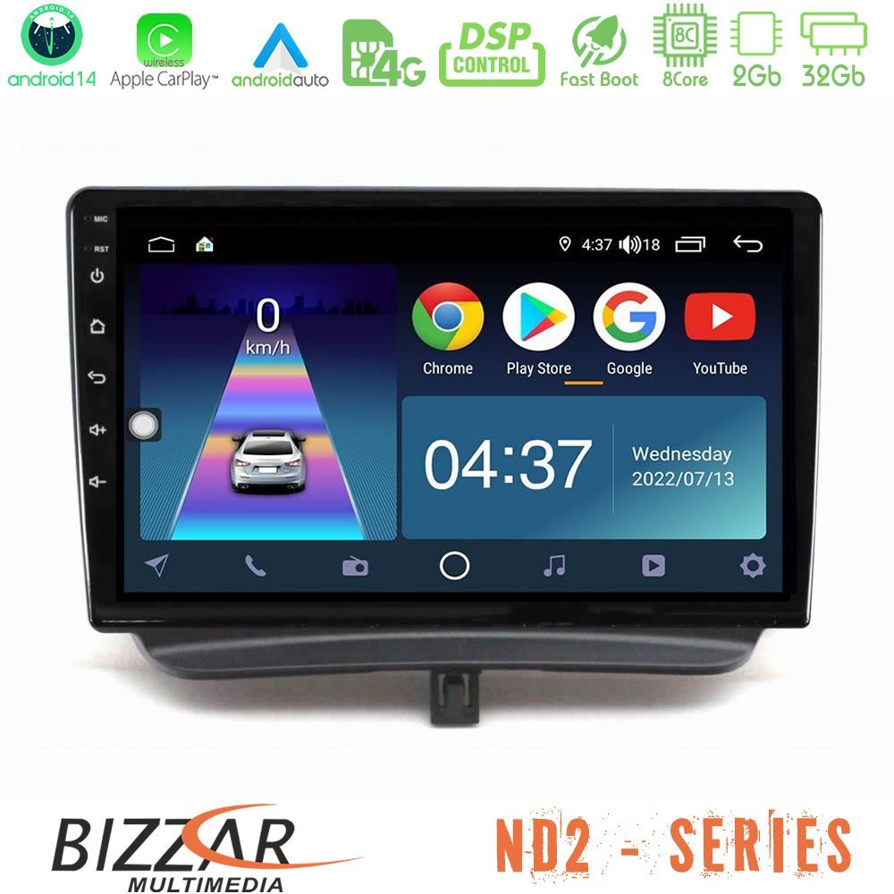 Bizzar ND2 Series 8Core Android14 2+32GB  Ford Courier 2015-2023 Navigation Multimedia Tablet 9" Με Carplay & Android Auto