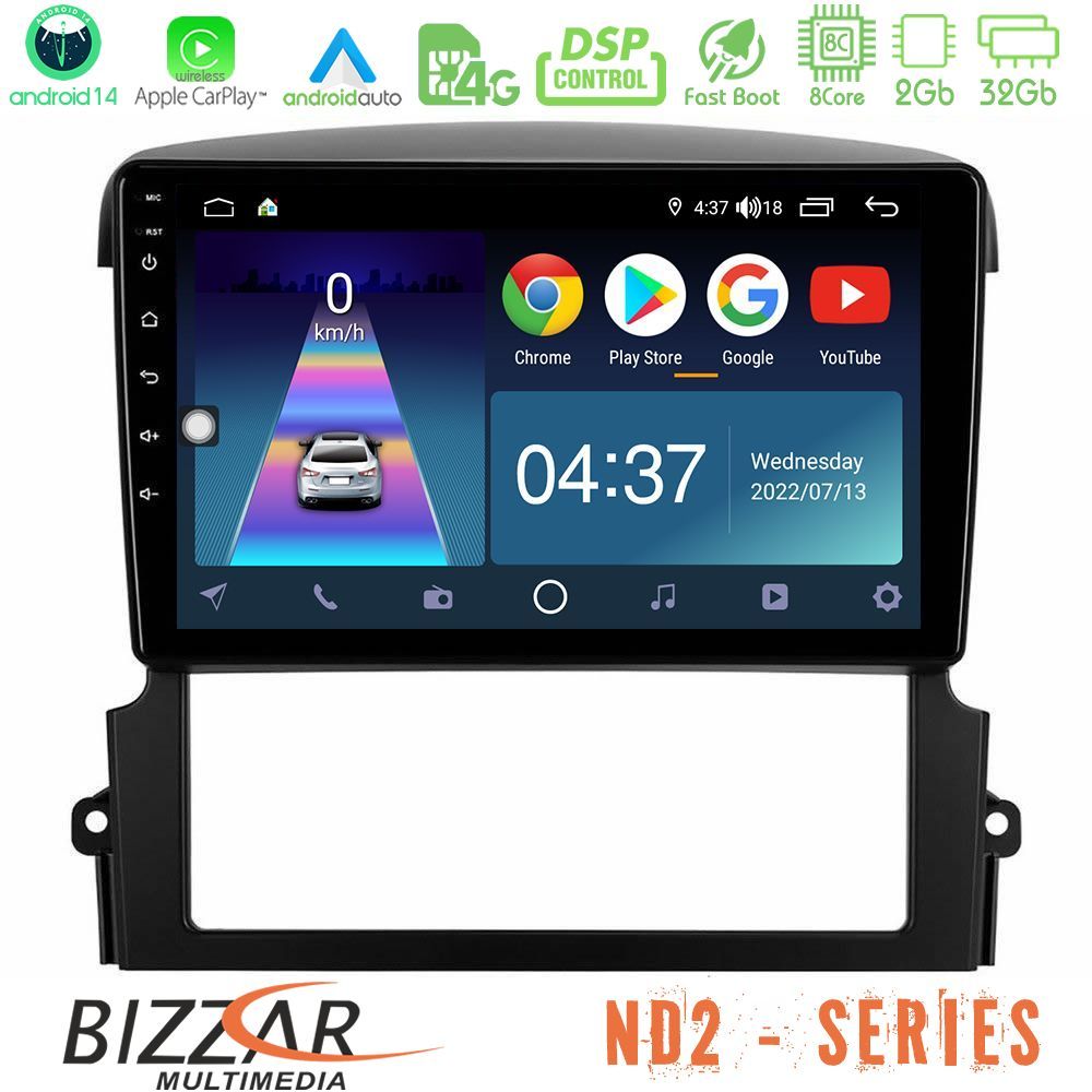 Bizzar ND2 Series 8Core Android14 2+32GB  Kia Sorento Navigation Multimedia Tablet 9" Με Carplay & Android Auto
