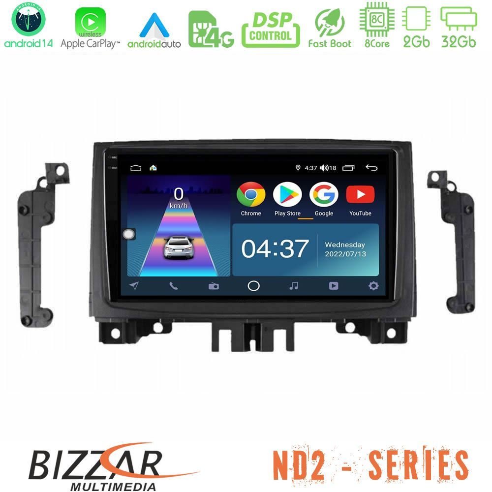 Bizzar ND2 Series 8Core Android14 2+32GB  Mercedes Sprinter/VW Crafter 2006-2018 Navigation Multimedia Tablet 9" Με Carplay & Android Auto