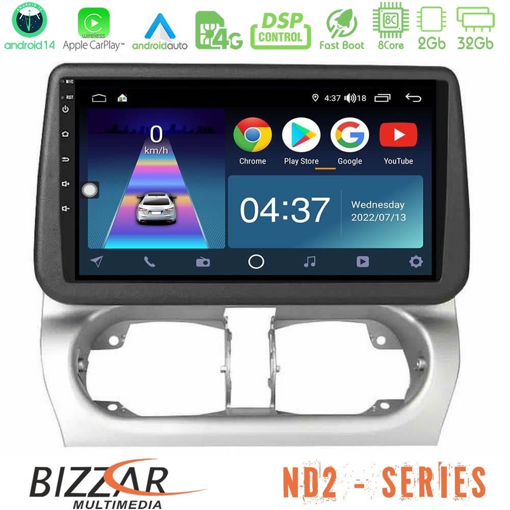 Bizzar ND2 Series 8Core Android14 2+32GB  Opel Corsa C/Combo C Navigation Multimedia Tablet 9" Με Carplay & Android Auto