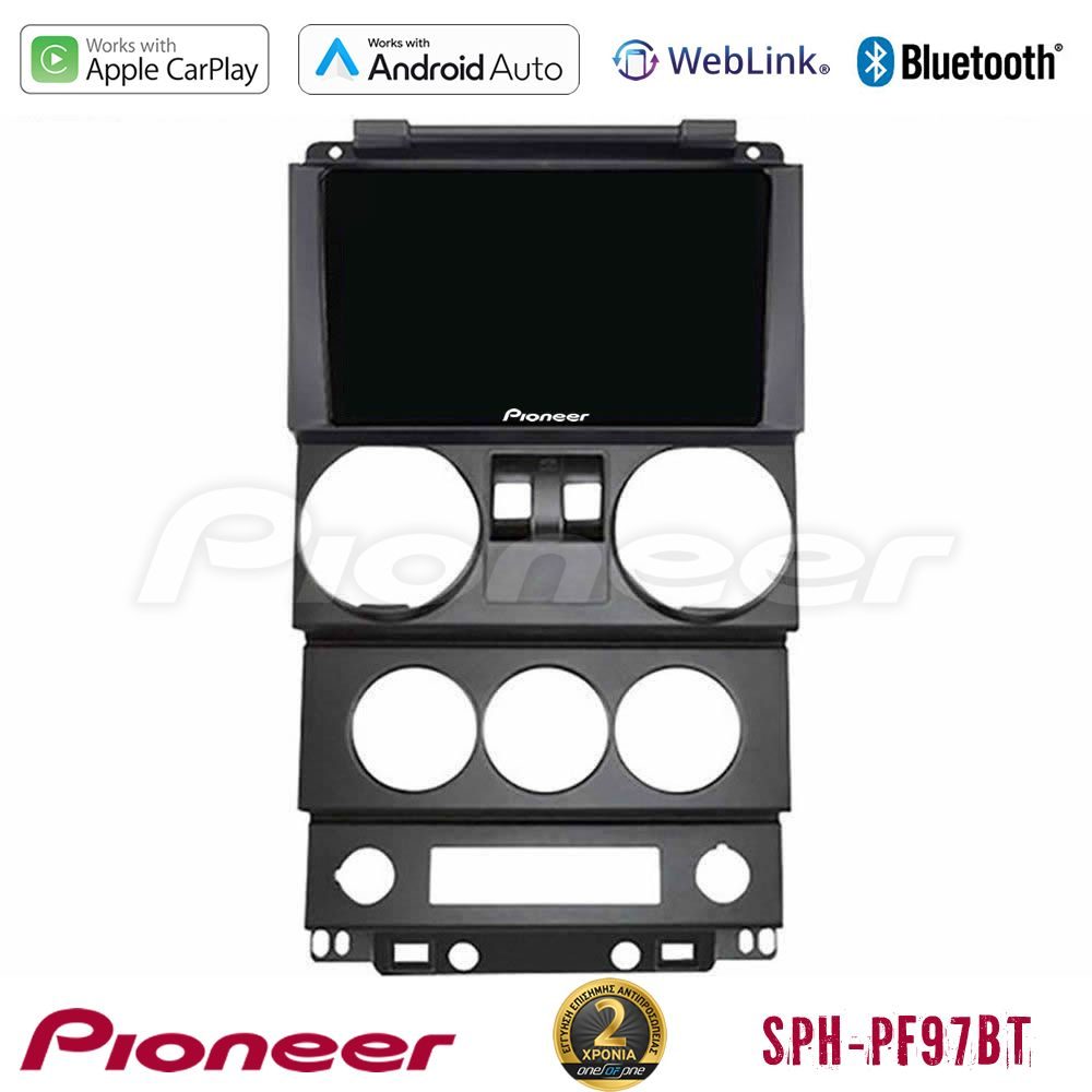 Pioneer SPH-PF97BT Series Jeep Wrangler 2Door 2008-2010 Multimedia Station 9" (Tablet Style) Με Carplay & Android Auto