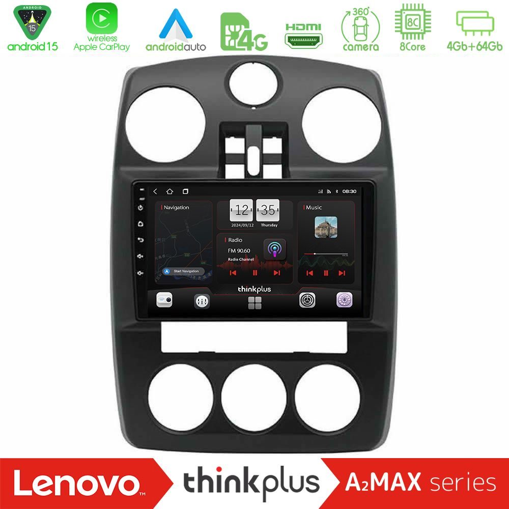 Lenovo Thinkplus A2MAX Series 8Core Android15 4+64GB Chrysler PT-Cruiser 2000-2005 Navigation Multimedia Tablet 9"