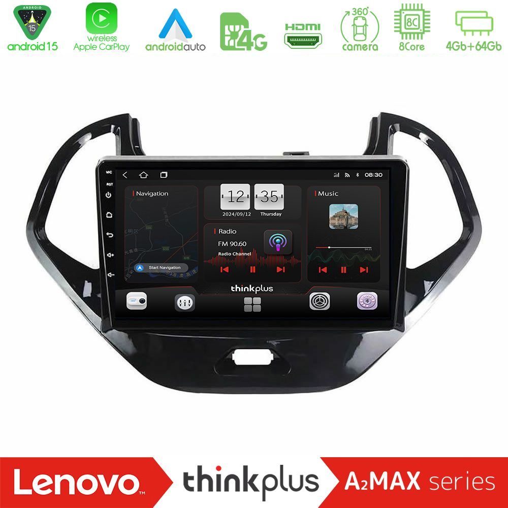 Lenovo Thinkplus A2MAX Series 8Core Android15 4+64GB Ford KA 2016-2020 Navigation Multimedia Tablet 9"