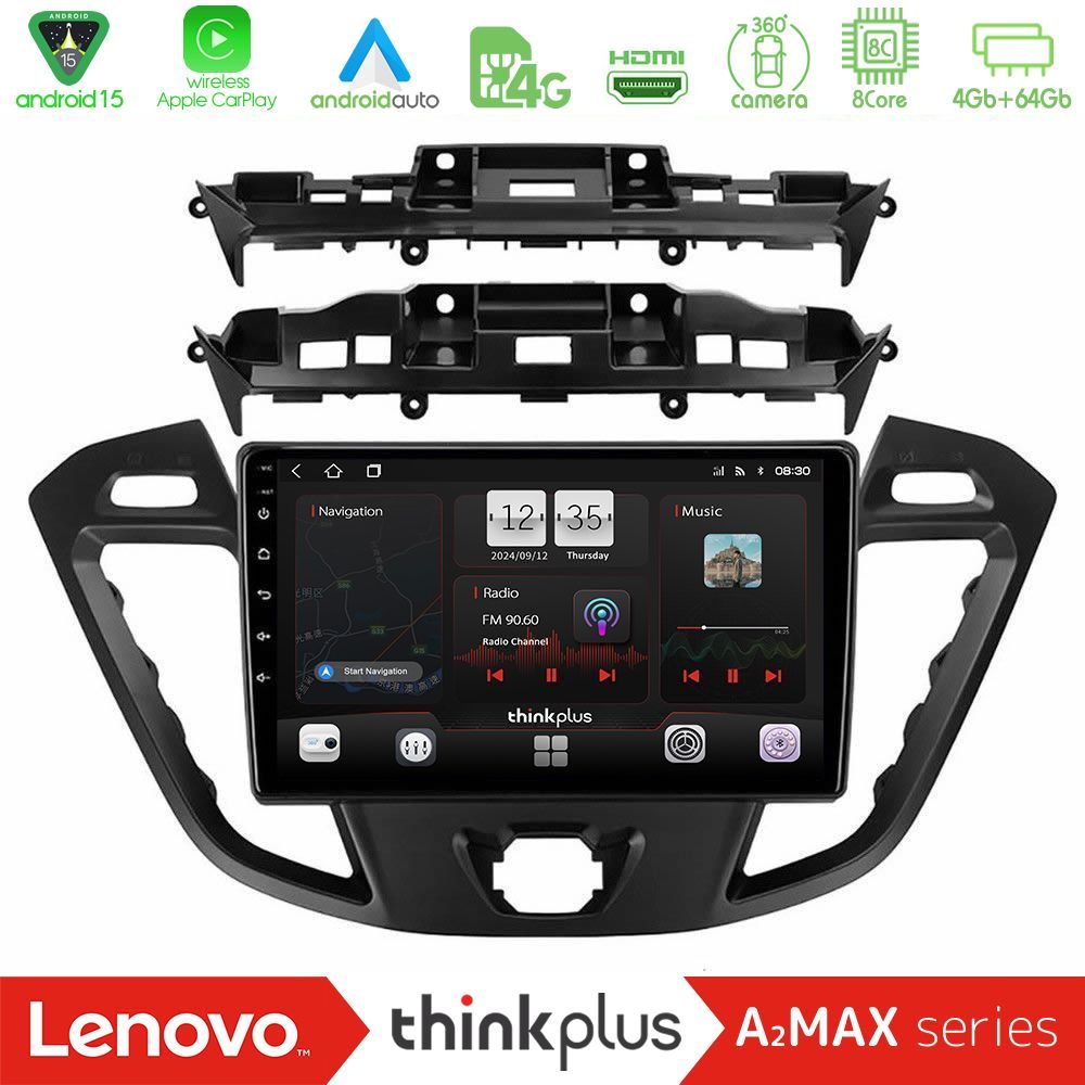 Lenovo Thinkplus A2MAX Series 8Core Android15 4+64GB Ford Transit Custom/Tourneo Custom Navigation Multimedia Tablet 9"