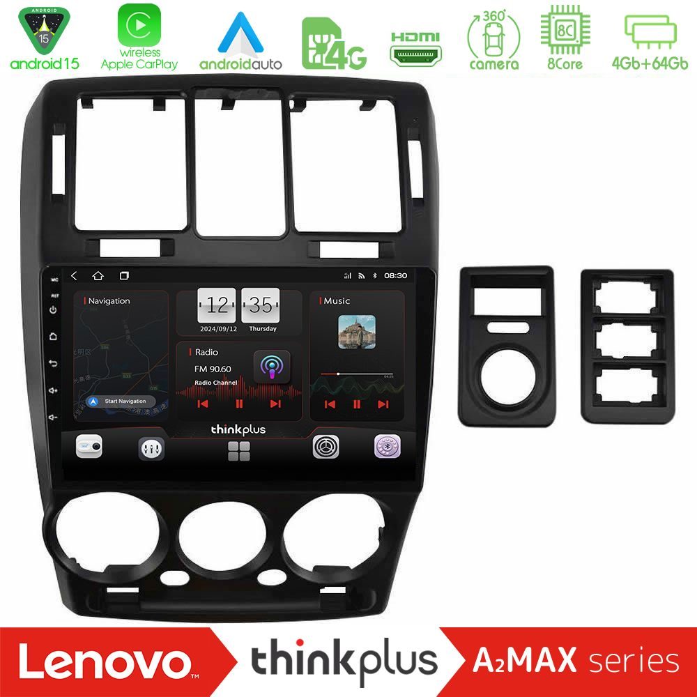 Lenovo Thinkplus A2MAX Series 8Core Android15 4+64GB  Hyundai Getz 2002-2009 Navigation Multimedia Tablet 9"