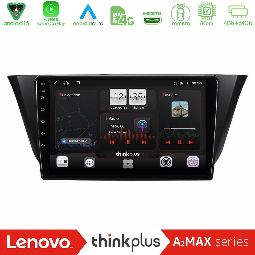 Lenovo Thinkplus A2MAX Series 8Core Android15 4+64GB Iveco Daily 2014-2025 Navigation Multimedia Tablet 9"