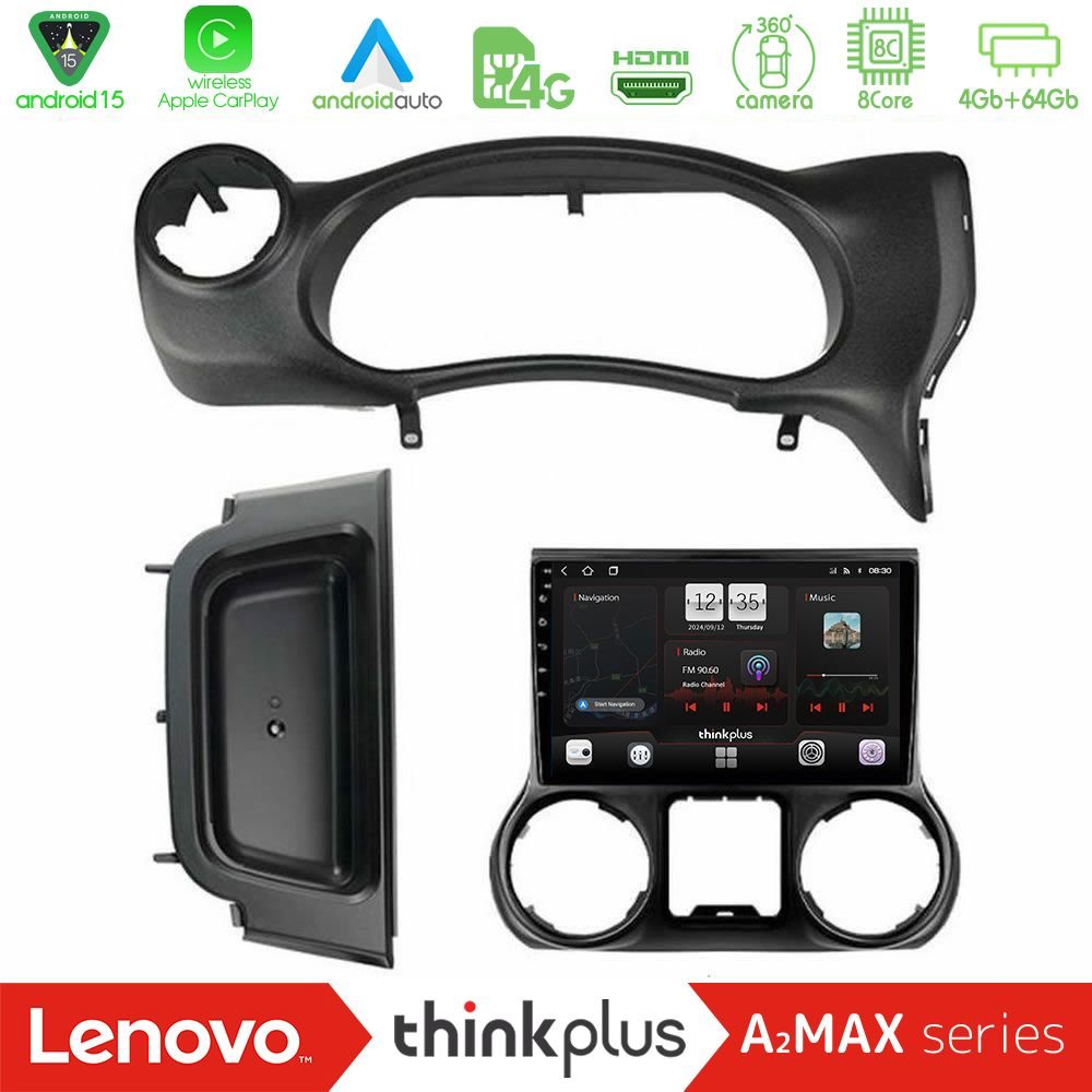 Lenovo Thinkplus A2MAX Series 8Core Android15 4+64GB Jeep Wrangler 2014-2017 Navigation Multimedia Tablet 10"