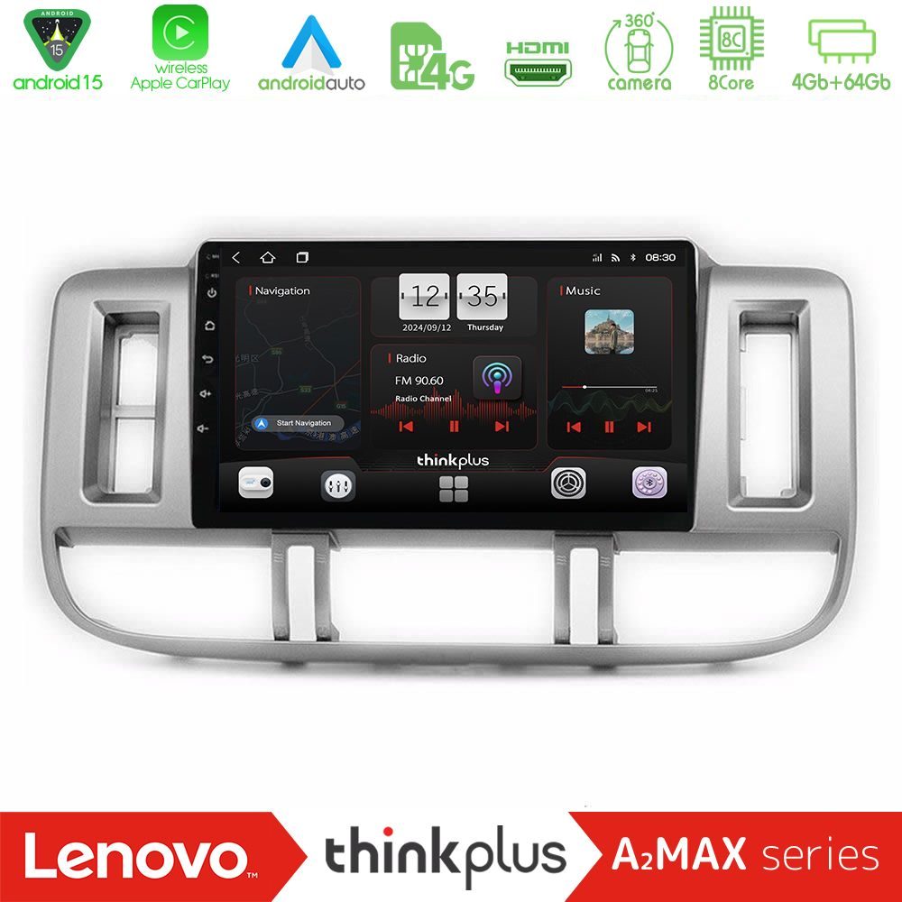 Lenovo Thinkplus A2MAX Series 8Core Android15 4+64GB  Nissan X-Trail (T30) 2000-2003 Navigation Multimedia Tablet 9"