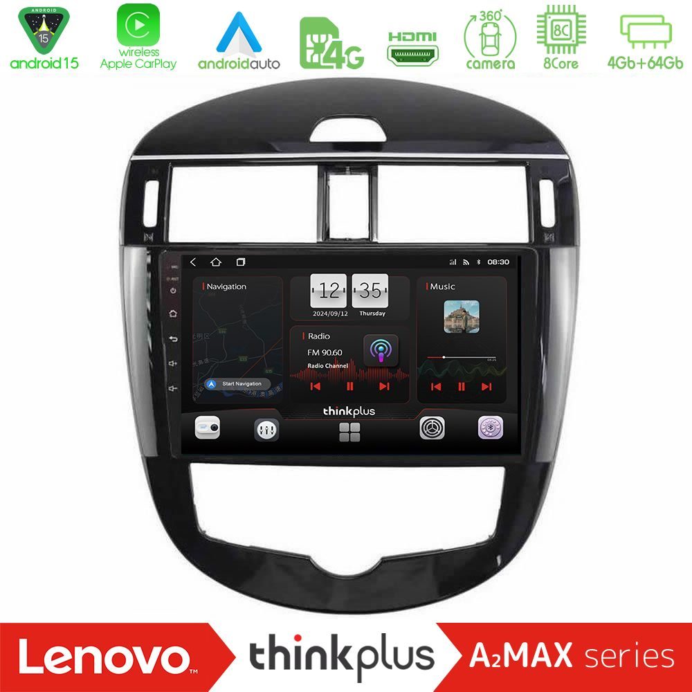 Lenovo Thinkplus A2MAX Series 8Core Android15 4+64GB  Nissan Pulsar 2015-2018 Navigation Multimedia Tablet 9"