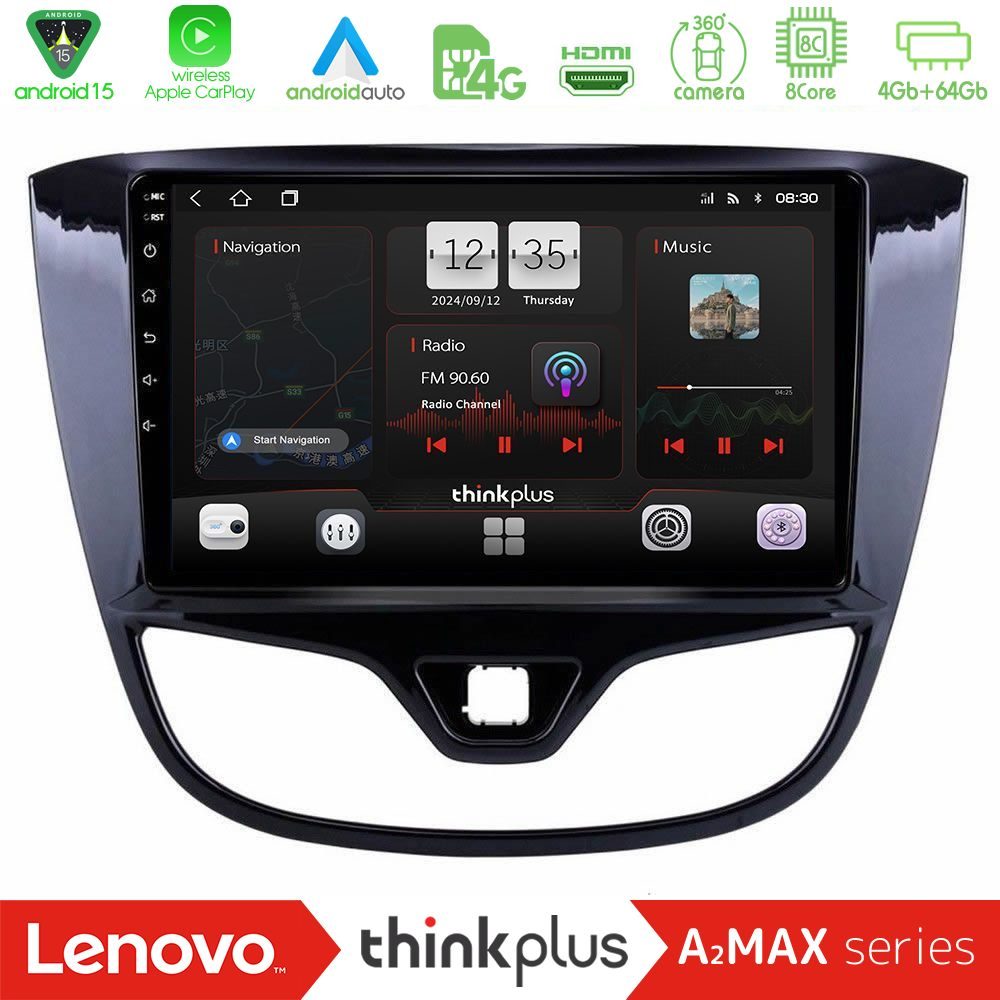 Lenovo Thinkplus A2MAX Series 8Core Android15 4+64GB  Opel Karl 2017-2019 Navigation Multimedia Tablet 9"