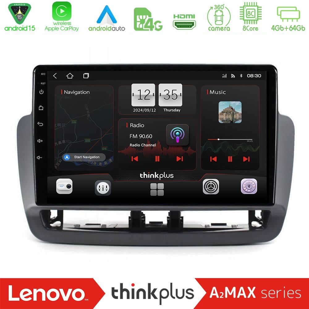 Lenovo Thinkplus A2MAX Series 8Core Android15 4+64GB Seat Ibiza 2012-2015 Navigation Multimedia Tablet 9"