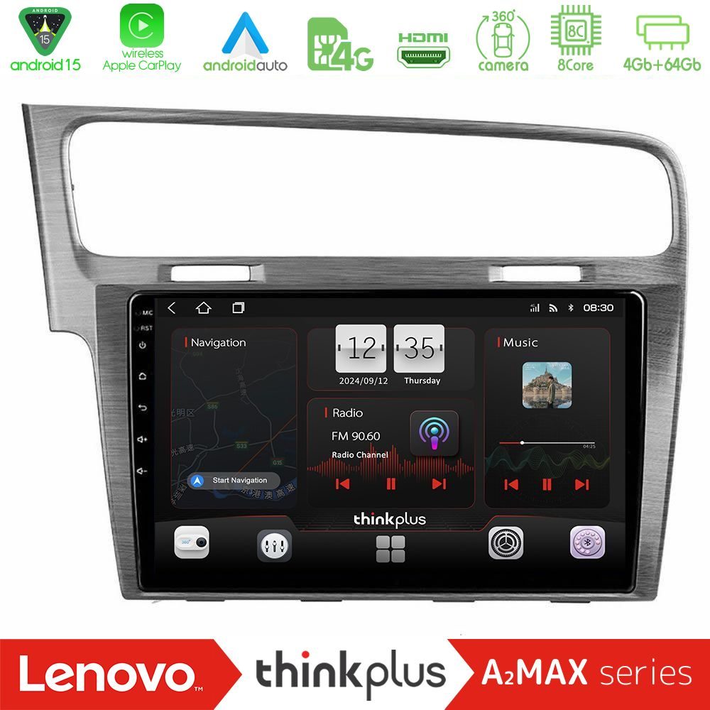 Lenovo Thinkplus A2MAX Series 8Core Android15 4+64GB  VW GOLF 7 Navigation Multimedia Tablet 10"