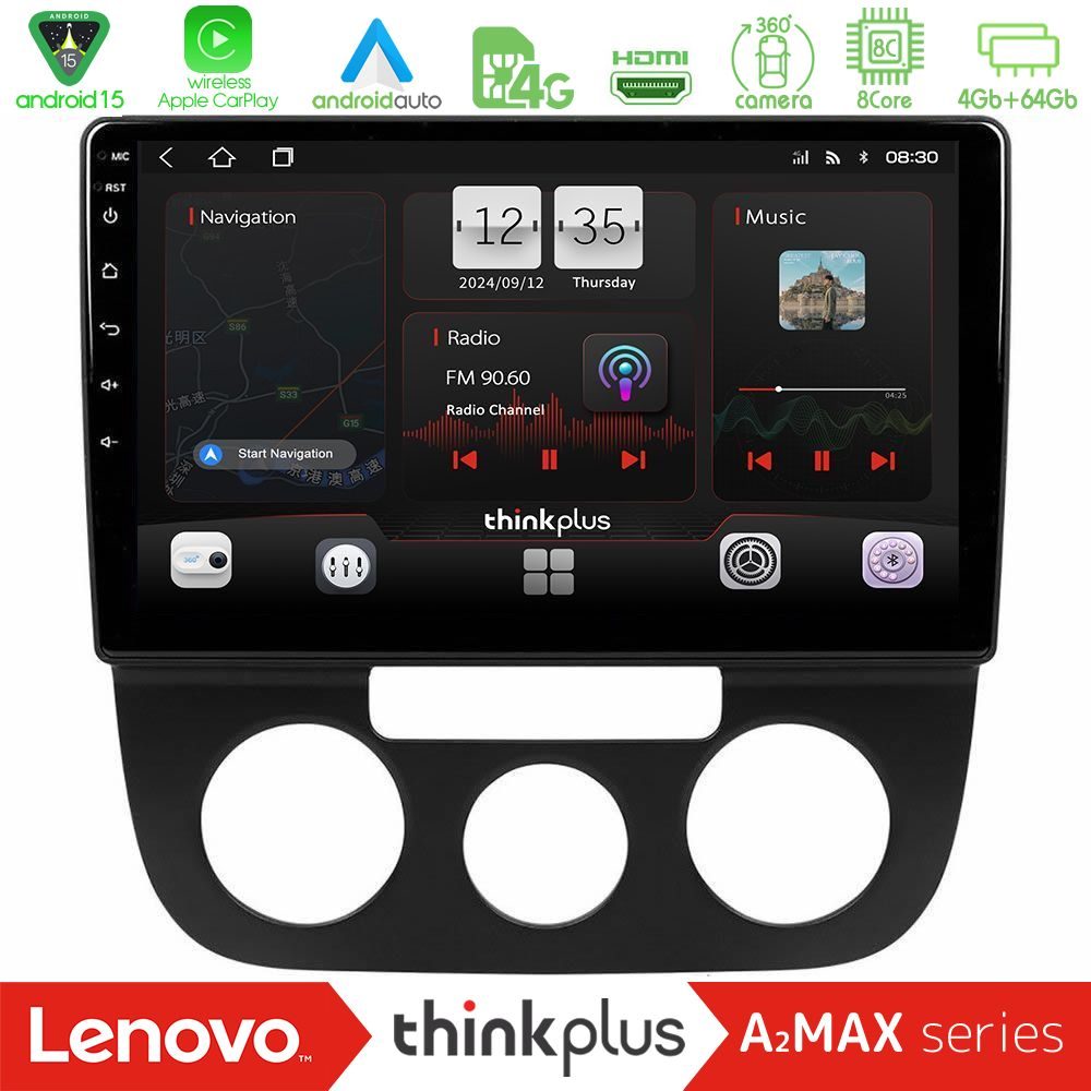 Lenovo Thinkplus A2MAX Series 8Core Android15 4+64GB  VW Jetta Navigation Multimedia Tablet 10"