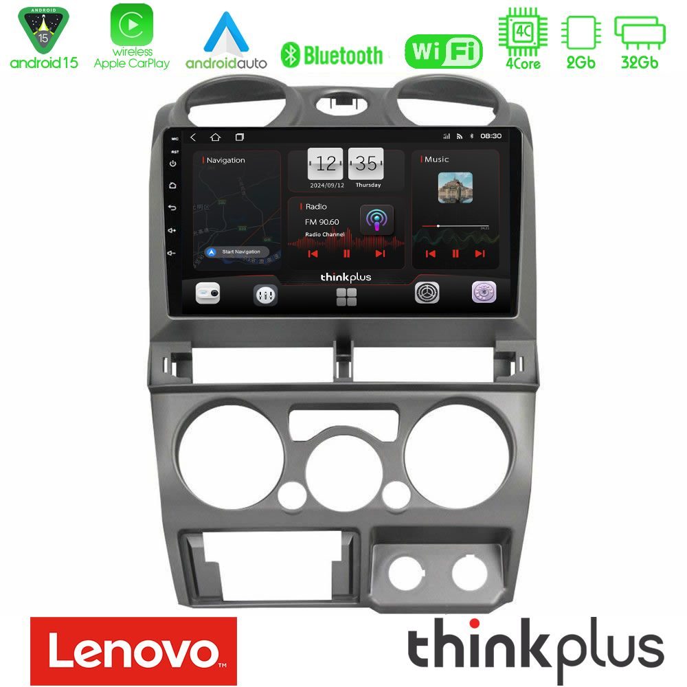 Lenovo Thinkplus Series 4Core Android15 2+32GB Isuzu D-Max 2007-2011 Navigation Multimedia Tablet 9" Με Carplay & Android Auto