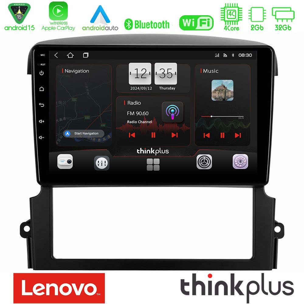 Lenovo Thinkplus Series 4Core Android15 2+32GB  Kia Sorento Navigation Multimedia Tablet 9" Με Carplay & Android Auto